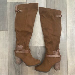 Madden Girl knee high boots in chestnut!